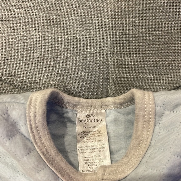 0-3M Baby Boy Light Blue Dog Footies - Picture 4 of 4